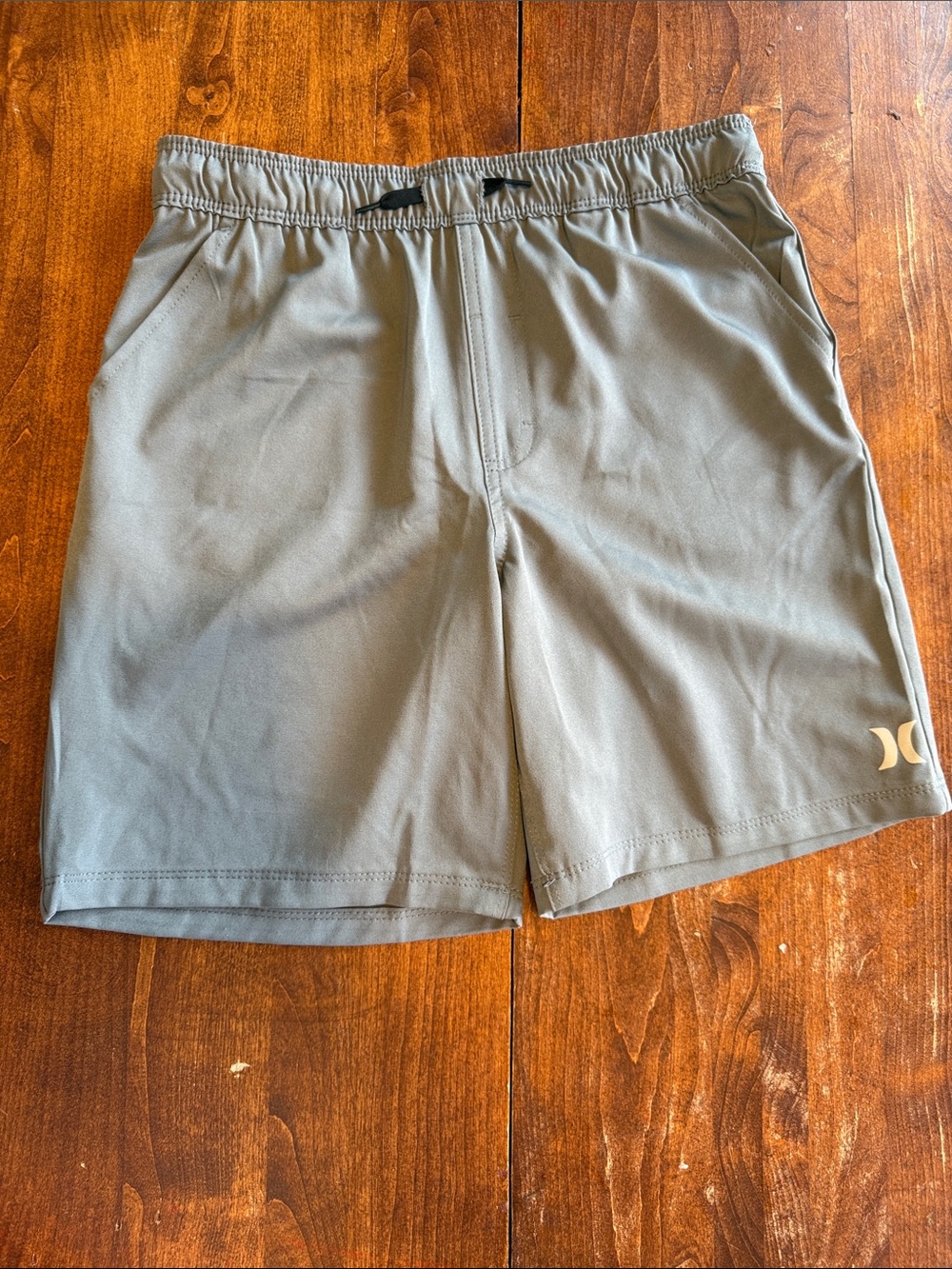 Hurley Olive Green Kids Athletic Shorts with Logo